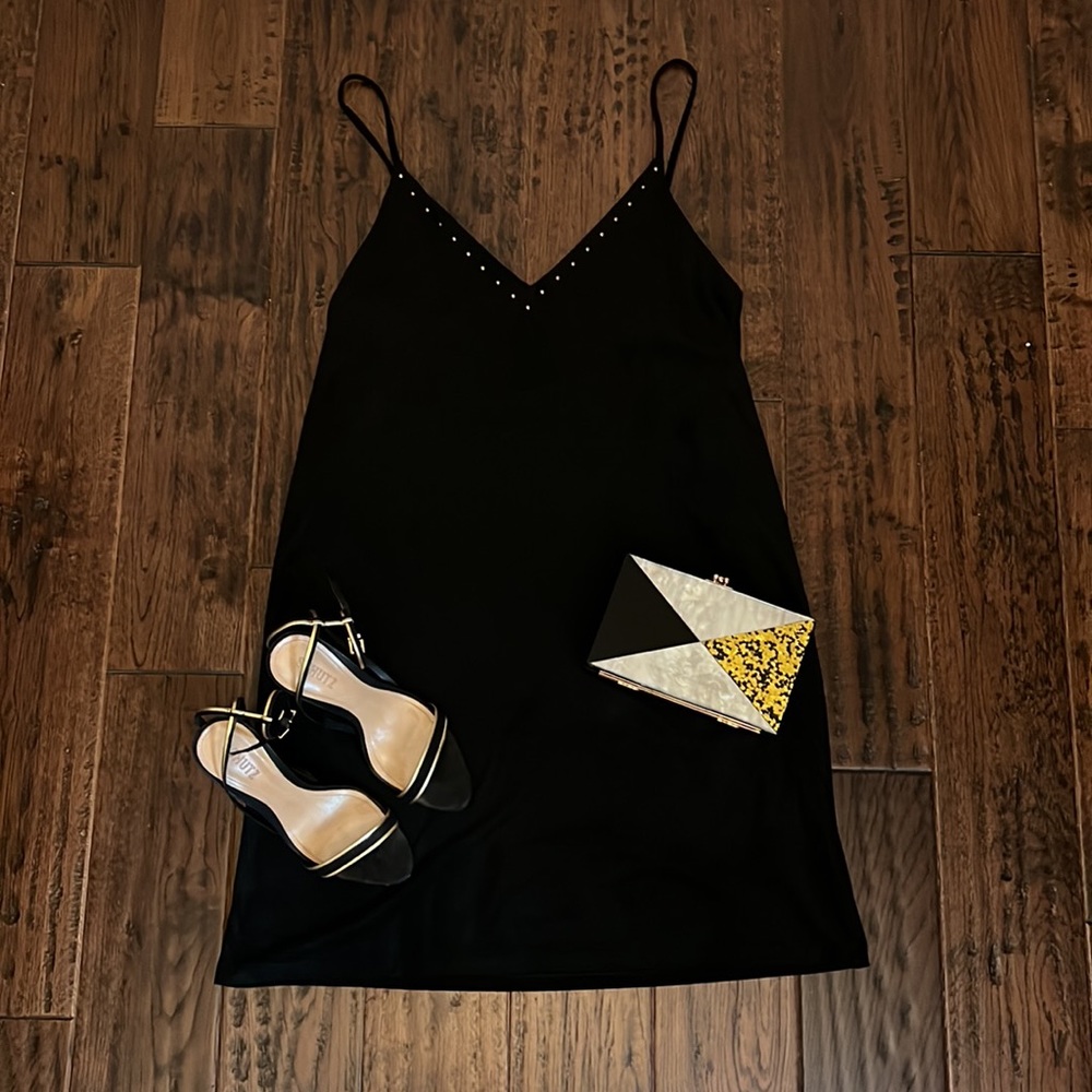 Zara black faux suede dress